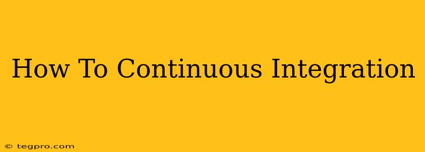 How To Continuous Integration