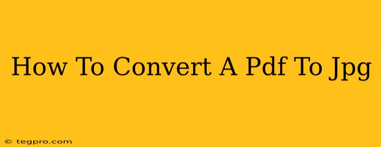 How To Convert A Pdf To Jpg