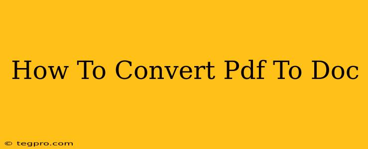 How To Convert Pdf To Doc