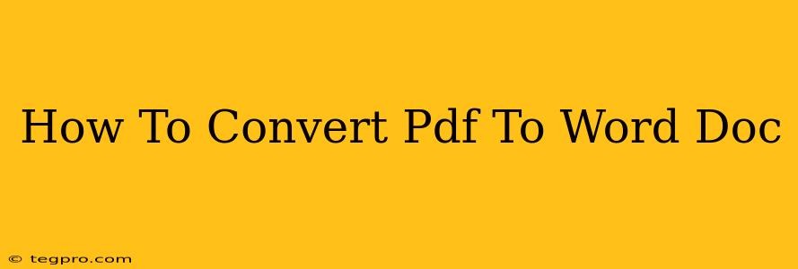 How To Convert Pdf To Word Doc