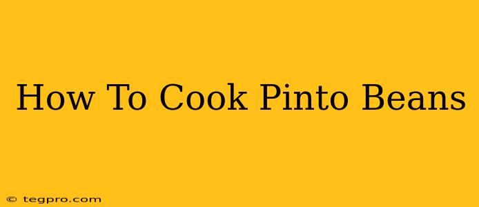 How To Cook Pinto Beans