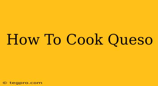 How To Cook Queso