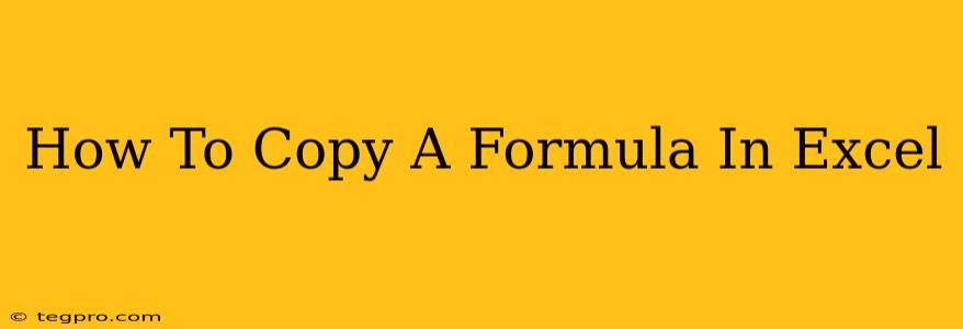 How To Copy A Formula In Excel