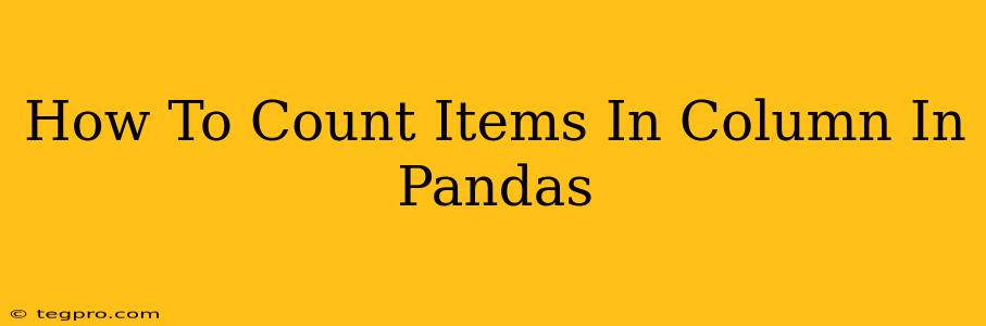 How To Count Items In Column In Pandas