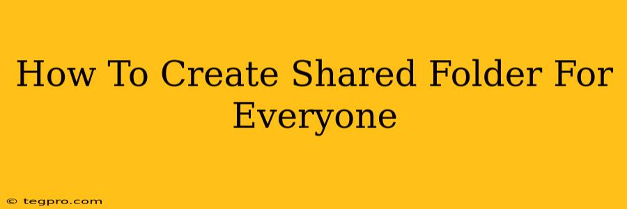 How To Create Shared Folder For Everyone