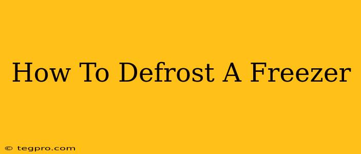 How To Defrost A Freezer