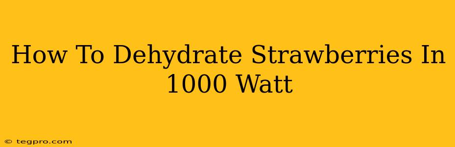 How To Dehydrate Strawberries In 1000 Watt