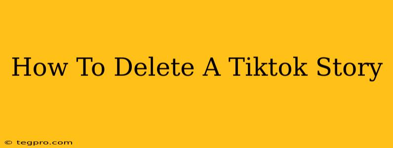 How To Delete A Tiktok Story