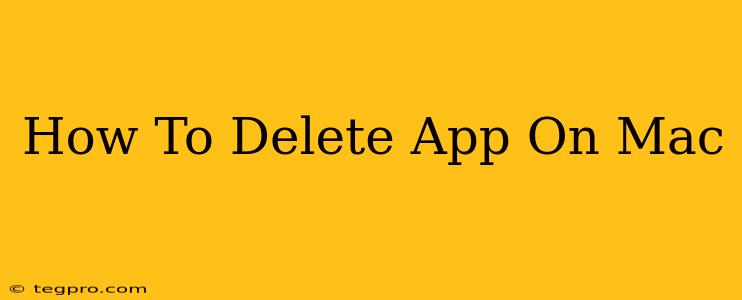 How To Delete App On Mac