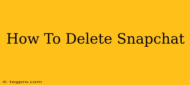 How To Delete Snapchat