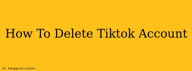 How To Delete Tiktok Account