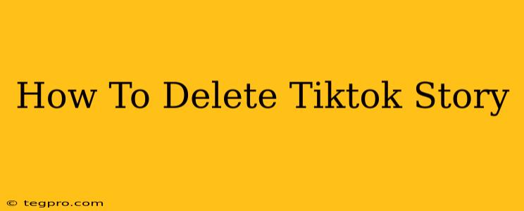 How To Delete Tiktok Story