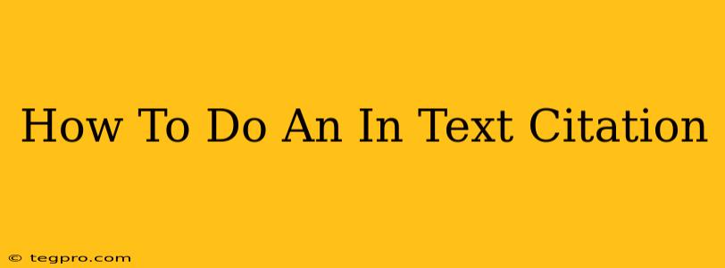 How To Do An In Text Citation