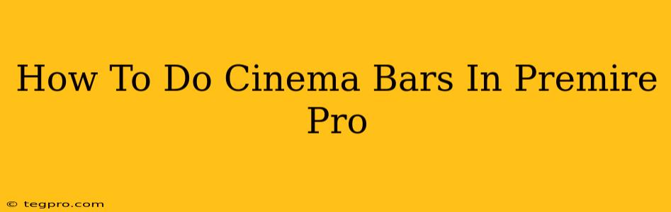 How To Do Cinema Bars In Premire Pro