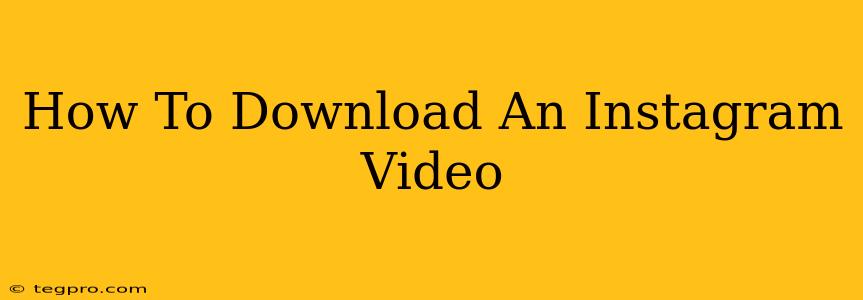 How To Download An Instagram Video