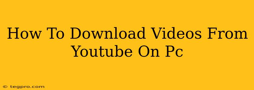 How To Download Videos From Youtube On Pc