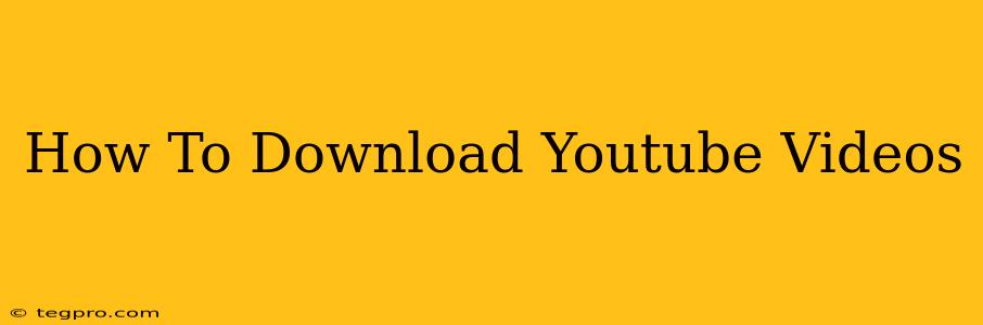 How To Download Youtube Videos