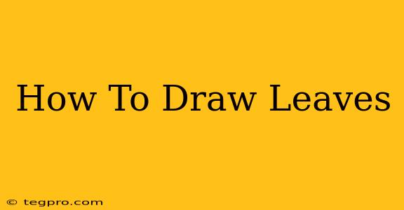 How To Draw Leaves