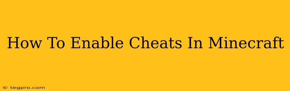 How To Enable Cheats In Minecraft