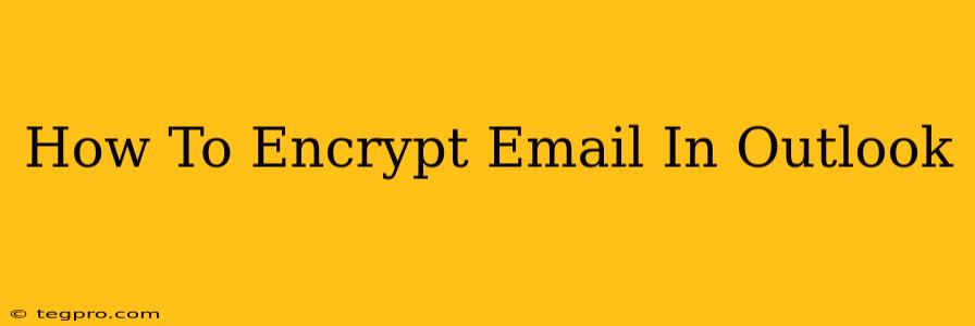 How To Encrypt Email In Outlook