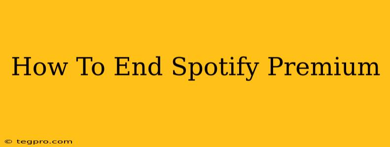 How To End Spotify Premium