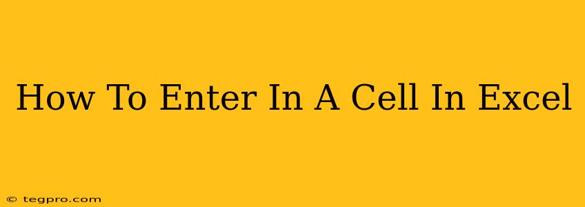 How To Enter In A Cell In Excel