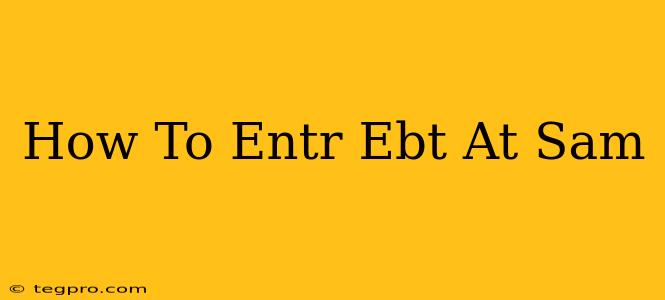 How To Entr Ebt At Sam