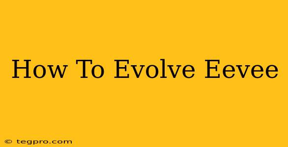 How To Evolve Eevee