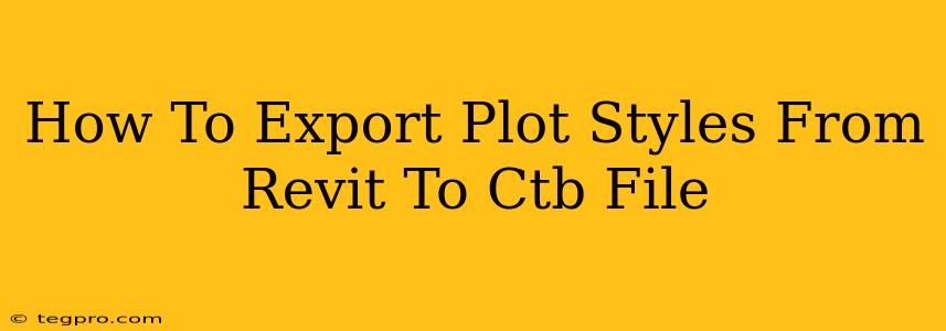 How To Export Plot Styles From Revit To Ctb File