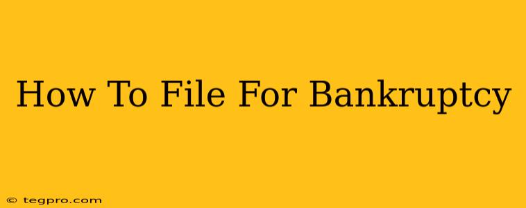 How To File For Bankruptcy