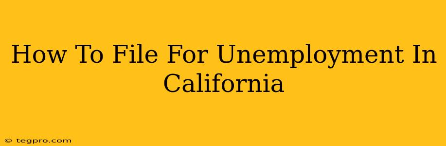 How To File For Unemployment In California