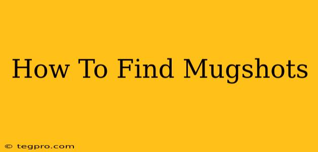 How To Find Mugshots