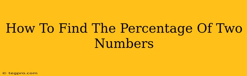 How To Find The Percentage Of Two Numbers