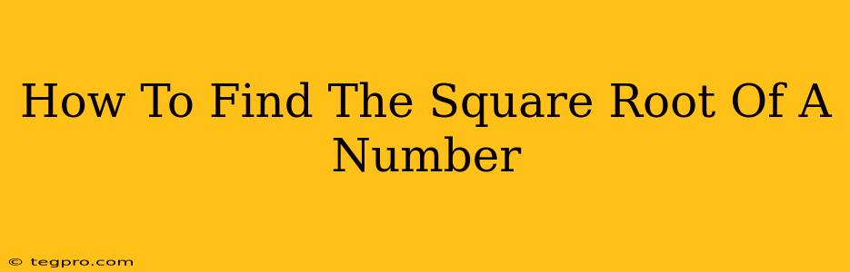 How To Find The Square Root Of A Number