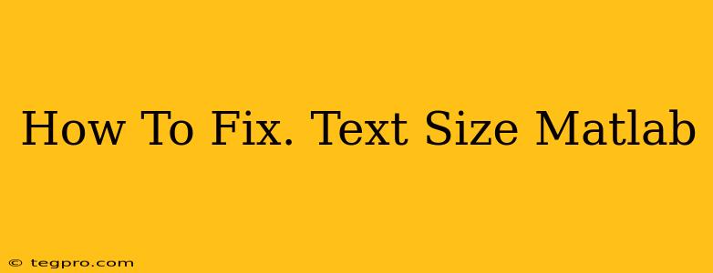 How To Fix. Text Size Matlab