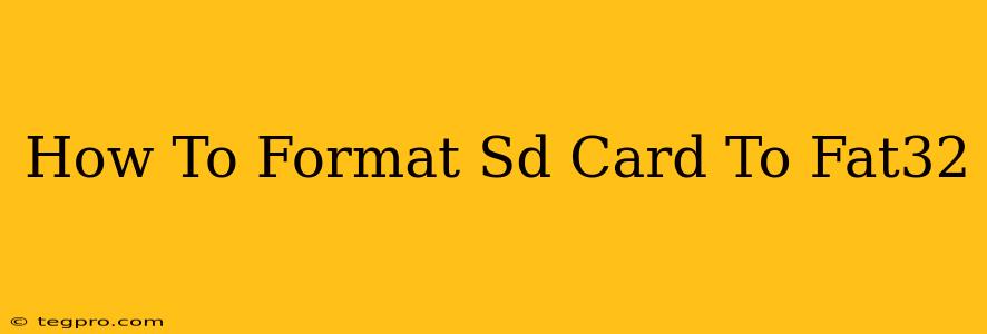 How To Format Sd Card To Fat32