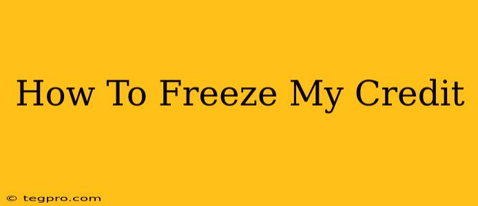 How To Freeze My Credit