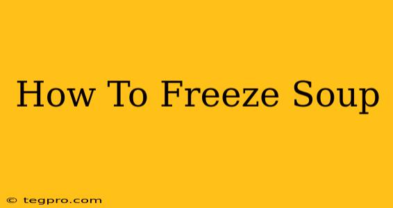 How To Freeze Soup