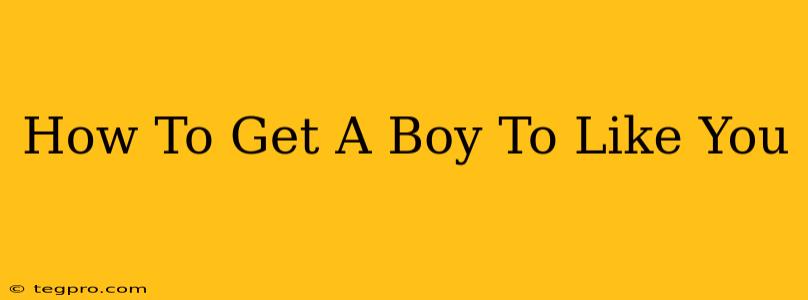 How To Get A Boy To Like You