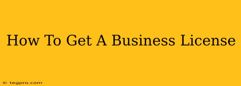 How To Get A Business License