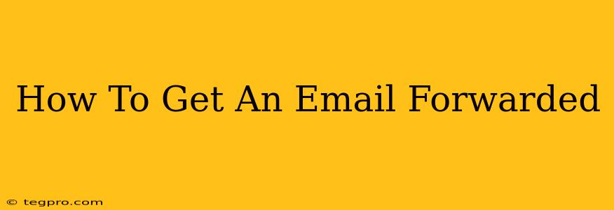 How To Get An Email Forwarded