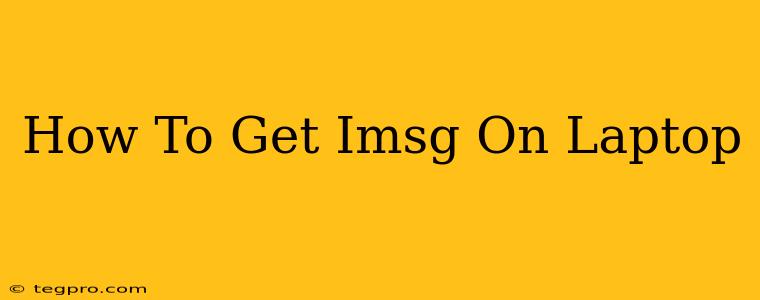 How To Get Imsg On Laptop