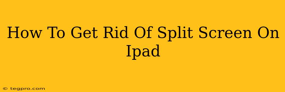 How To Get Rid Of Split Screen On Ipad