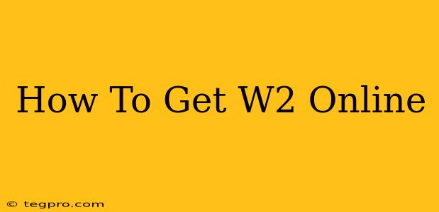 How To Get W2 Online