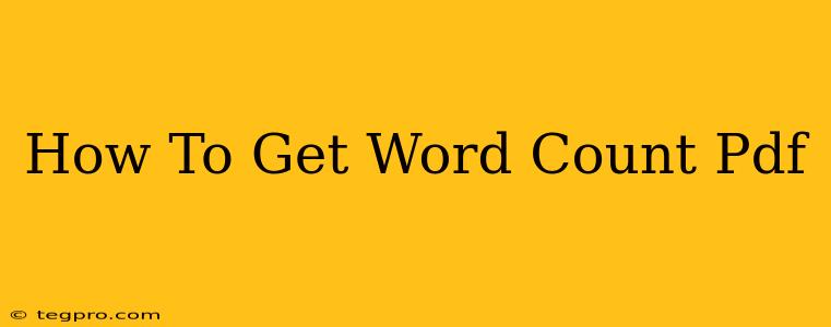 How To Get Word Count Pdf