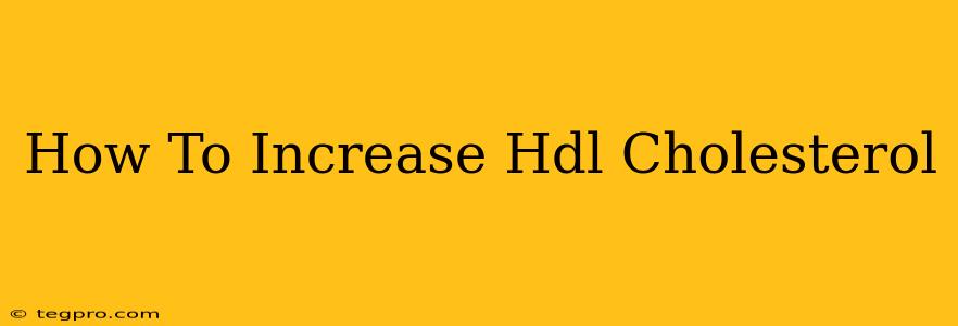 How To Increase Hdl Cholesterol