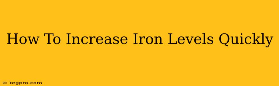 How To Increase Iron Levels Quickly