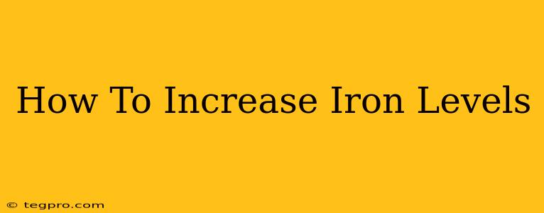 How To Increase Iron Levels