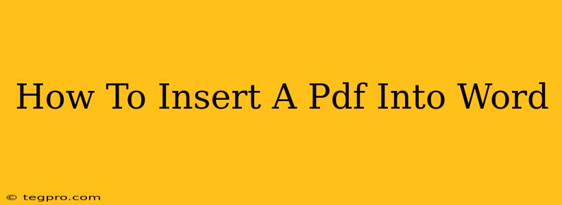 How To Insert A Pdf Into Word