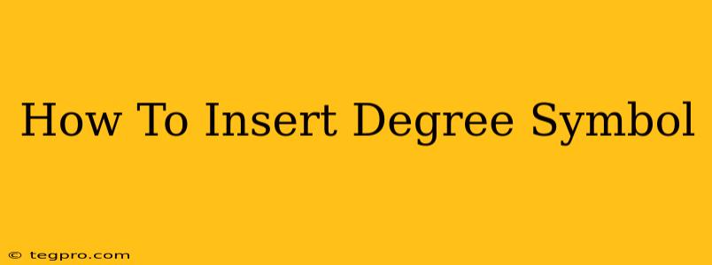 How To Insert Degree Symbol